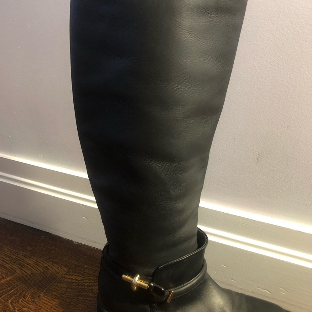 Black leather Balenciaga knee-high boots - Picture 6 of 8